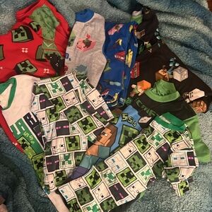 Mine Craft Brand PJ Sets 2X fleece, 2 x shortsleeved/pant sets